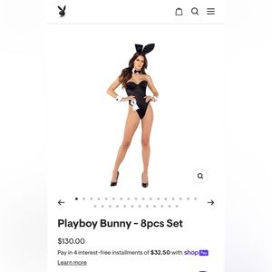 NWT Playboy Bunny Roma Costume Black L